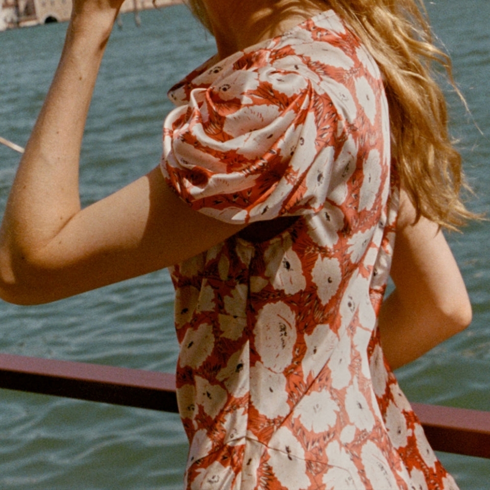 DOEN ALNA DRESS IN ROUGE FLEURS D'ANEMONE - Picture 5 of 13